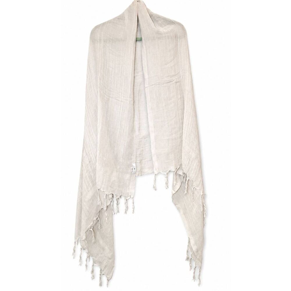 Love quotes womens long gauzy linen scarf beige cream spring summer lightweight